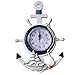 BESPORTBLE Anchor Clock Mediterranean Style Wall Clock Beach Sea Theme Nautical Ship Wheel Decor Wall Hanging Decoration