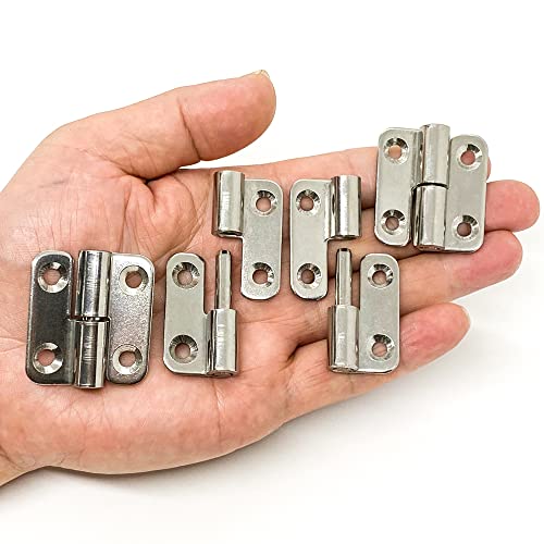 4Pcs Lift Off Hinge Mini Stainless Steel Hinges Detachable Door Hinge With Screws Small Slip Joint Flag Hinges Rising Butt Hinges Left And Right Each 2Pcs 270 Degree Hinge Silver 1.5Inch X1.3Inch #TOP4
