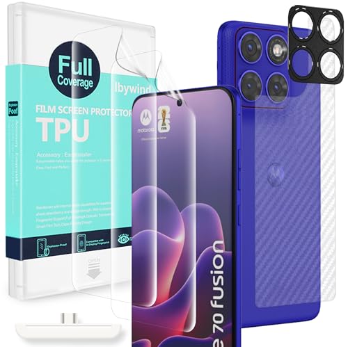 Image of Ibywind for Motorola Edge 70 Fusion /Edge 70 Fusion+ 5G Screen Protector,2-Pack,Hydrogel Film with Camera Lens Protector,Easy Installation Tool,Bubble-Free,Fingerprint Unlock Compatible,Anti-Shatter,Anti-Scratch