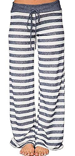 Image of Women Pajama Pants Comfy Lounge Wide Leg Casual Stretch Palazzo Drawstring Pj Bottoms Pants S-3XL