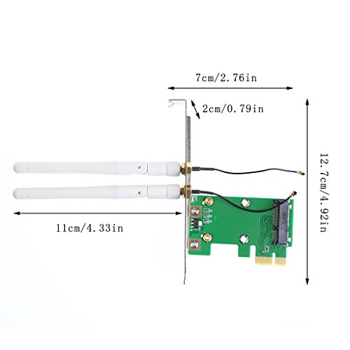 Adaptador de tarjeta PCI-E WiFi inalámbrico para desktop con 2 antenas miniatura 6