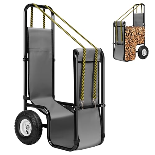 VIVOHOME Firewood Log Cart Carrier