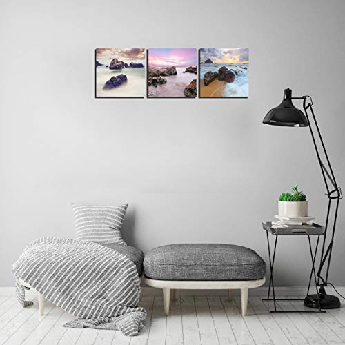 Nan Wind 3 Pcs Canvas Print Seaview Modern Seascape Giclee Canvas Prints Artwork Contemporary Landscape Sea Beach Pictures To Photo Paintings On Canvas Wall Art For Home Decorations Wall Decor #TOP4