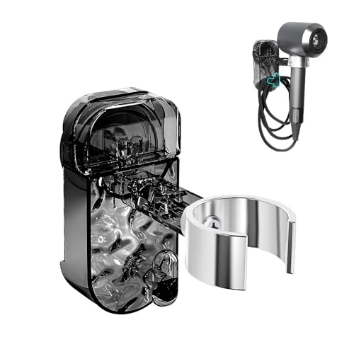 Dayinkes Soporte para Secador de Pelo, Soporte Giratorio para Secador de Pelo, Soporte para Secador de Pelo de Pared, Soporte para Secador de Pelo con Ventosa, para Baños, Lavabos, Gimnasios