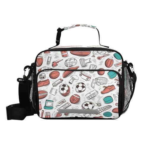 ISAOA Lonchera aislada suave para el almuerzo, contenedor de fútbol, béisbol, para oficina, trabajo, escuela, picnic, playa