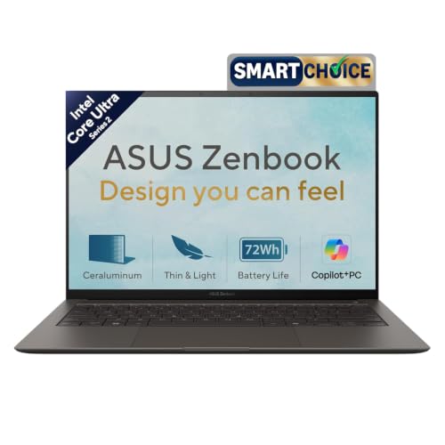 Image of ASUS Zenbook S14 (2026),Smartchoice,Intel Core Ultra 5 226V,Intel Arc iGPU,16GB /512GB,3K OLED,Touchscreen,14 inch(35.5 cm),Windows 11,M365 Basic(1Y),Office 2024,Gray,1.2 Kg,UX5406SA-PZ658WS,Copilot+ PC