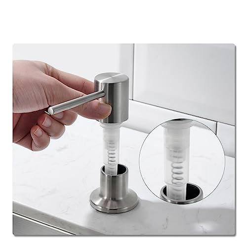 Soap Dispenser For Kitchen Sink, Ouen Chrome Pump Soap Dispenser, Built In Countertop Pump Head With 17Oz Liquid Soap Bottle #TOP6