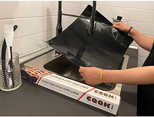 CQQK WARE Larger Heavy Duty Oven Liner Mat for Bottom of Oven, Super Non-Stick Oven Bottom Protector Sheet for Electric, Gas & Fan Assisted Ovens - Lifetime Manufacturers Warranty