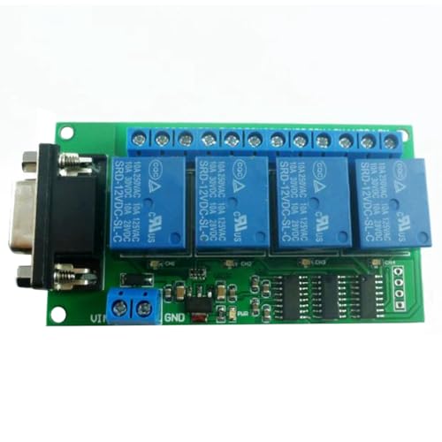 guaitaemao DC 12V 4 チャンネル 232 リレーボード PC USB DB9 インターフェイス リレーモジュール シリアルポート リモートコントロール スイッチ モーターガレージ用