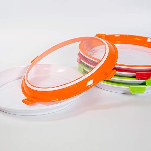 Cucudy Bandeja de Preservação de Alimentos Bandeja de Preservação de Vácuo Empilhável com Tampa Elás