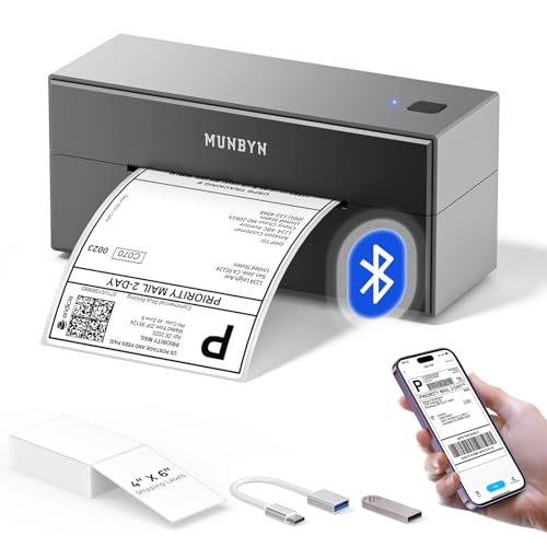 MUNBYN Bluetooth Thermal Label Printer 4x6