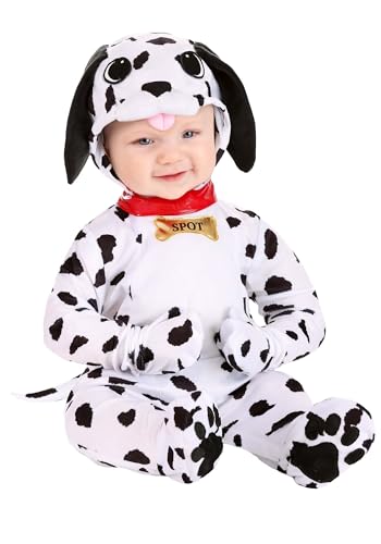 Fun Costumes Infant Dapper Dalmatian Costume Unisex, Cute Puppy Halloween One-piece, Warm Baby Costume for boys & girls 3/6 Months