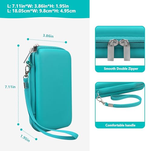 Image of Supmay Hard Carrying Case Compatible with Nintendo DS Lite NDSL, Gameboy Advance Games Storage Holder Travel Bag with Mesh Pocket for USB Charging Cable, Stylus, Earphones, Game Cartridge, Green