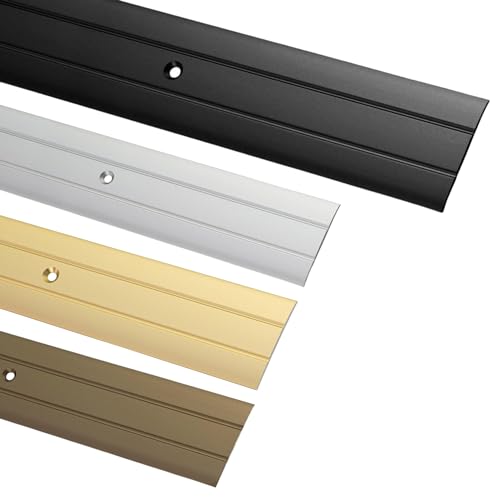 Gedotec Profilé de transition à visser Alu Noir 200 cm | Longueur 2 m Largeur 37 mm | 1 pce Profilé de transition pour sols - Plinthe de sol en aluminium |...