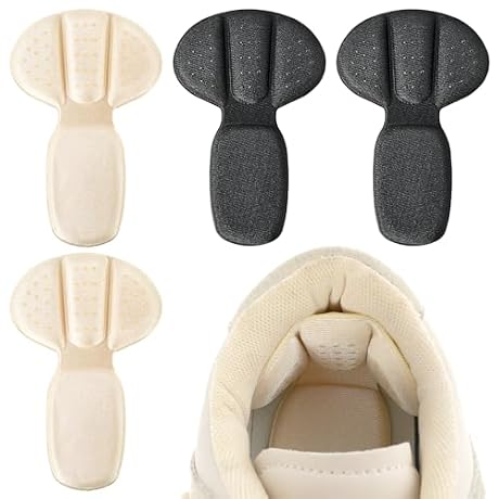 Back of Heel Cushion Pads, 4Pcs Mesh Adhesive Heel Grips Inserts for Boots, Loose Shoes Too Big, Reusable Heel Guards Liners for Women Men, Anti Blister Shoe Liners Heel Protectors