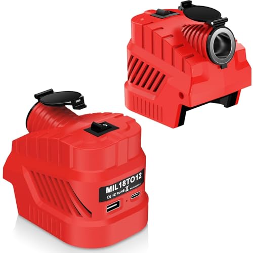 Vibsky Inversor de corriente USB-C para baterías Bosch de 15-21 V, adaptador de coche de 130 W con indicador LED (para 48-11-1862)