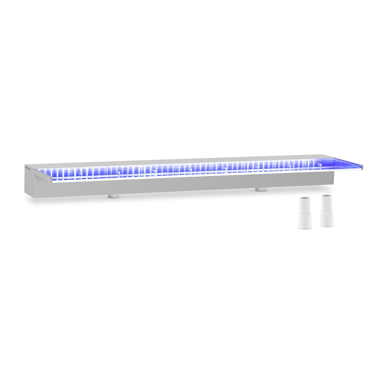 UNI_WATER_33 - Doccia a cascata in acrilico, 90 cm, con illuminazione a LED, 135 mm, colore: Blu
