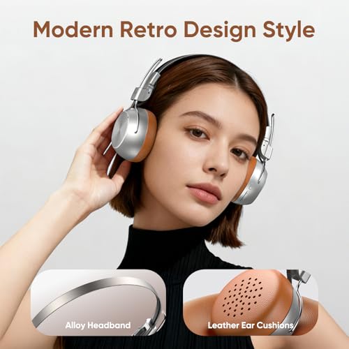 Wireless Headphones, Bluetooth 6.0 Ultra-Low Latency, Noise Cancelling, Clear Calls, HiFi Sound, Auto Pairing, Wired & Wireless Dual Mode, Type-C Charging, Up to 60H Playtime, Foldable, Lightweight. - Image 5