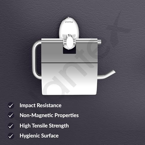 Image of Plantex 304 Grade Stainless Steel Toilet Roll Holder for Bathroom /Toilet Paper Roll Holder /Toilet Tissue Paper Roll Holder for Bathroom Accessories - Oreva (Chrome)