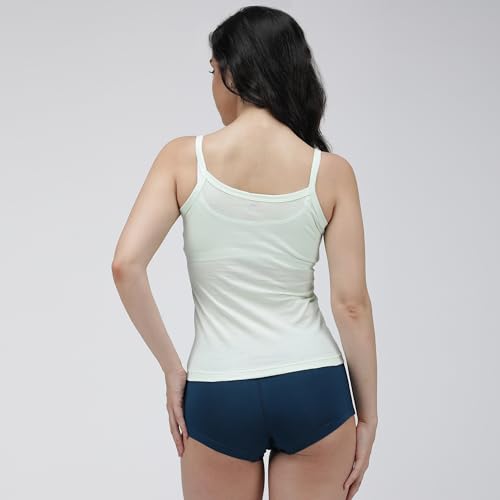 Image of Amul Comfy Pack of 3 Pure Cotton Soft Light Weight Solid Women Camisole(Assorted Colours May Vary)