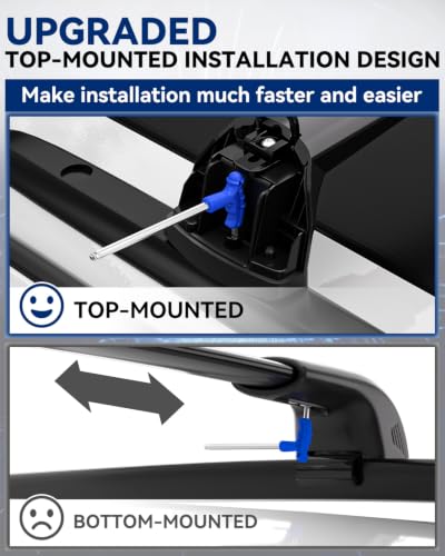 Image of 360Lbs Roof Rack Cross Bars Compatible with Jeep Grand Cherokee 2011-2022 | Altitude & SRT & Trackhawk with Black Moldings, Heavy Duty Aluminum Roof Rails Top-Mount Crossbars Rooftop Luggage Racks