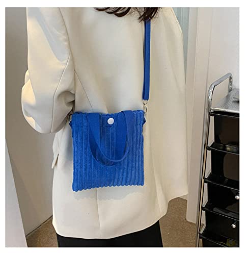 Image of Corduroy Crossbody Bag Mini Tote Purse for Women Casual Ribbed Shoulder Messenger Bag Hobo Small Satchel Handbag