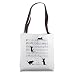 Cute Cat Kitty Playing Music Note Clef Musician Art Tote Bag