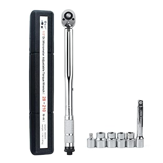 1/2 Chave De Torque Kit Industrial 28-210Nm (Aço cromado vanádio)