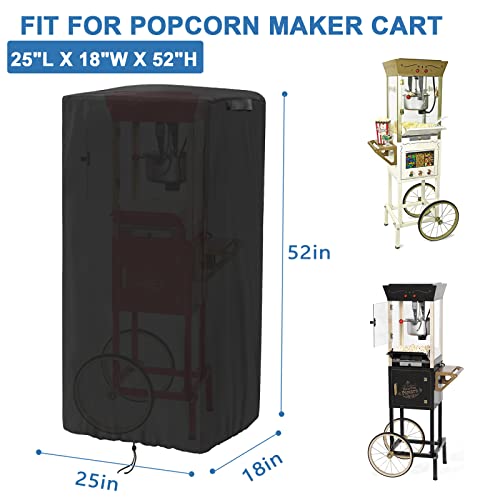 Image of 420D Waterproof Popcorn Cart Cover 25 inchL x 18 inchW x 52 inchH fit for Nostalgia