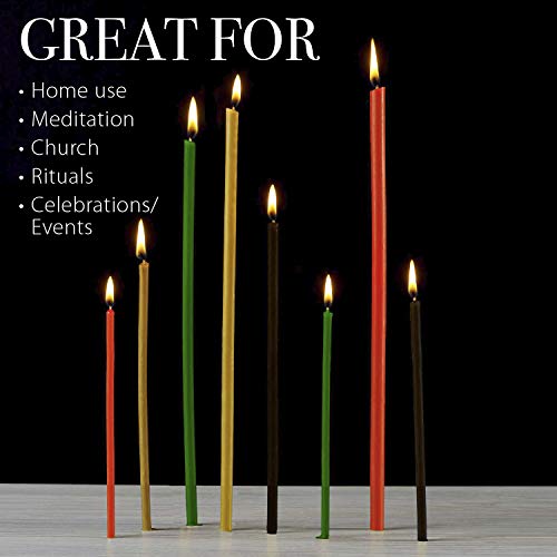 Danilovo Thin Taper Beeswax Candles - Honey-Scented, Decorative Candles Ideal for Birthday Decoration or Church Prayers - 4 Colors Drip Free, Tall & Smokeless Pack of 200 pcs, 6.5 x 0.22 inch