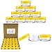 (Quantity: 50 Pieces) Beauticom 5G/5ML Round Clear Jars with YELLOW Lids for Scrubs, Oils, Toner, Salves, Creams, Lotions, Makeup Samples, Lip Balms - BPA Free