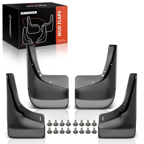 A-Premium Mud Flaps Compatible with Chevrolet Avalanche, Silverado, Suburban, Tahoe & GMC Sierra, Yukon, No Drilling Required Mud Guards with Hardware Accessories, Set of 4 Front and Rear