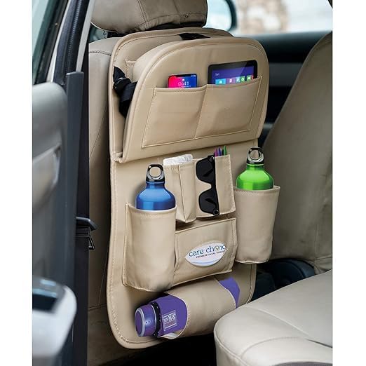 HIGHLYFE||Car Auto Seat Back Multi Pocket Storage Bag Organizer Holder Hanger Accessory Color Beige
