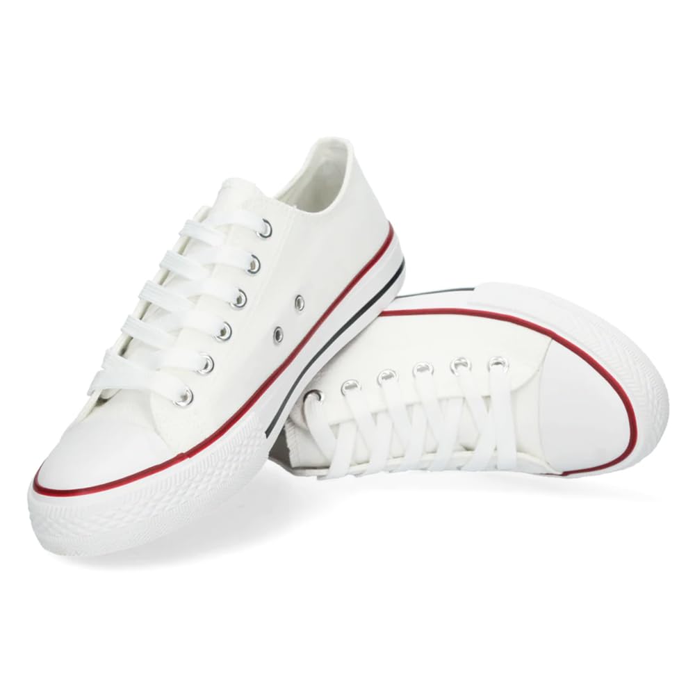 RSL Zapatilla De Lona Blancas con Cordón para Hombres. Zapatillas Canvas de Lona Adulto Hombre