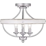 Progress Lighting P350117-141 Gulliver Collection Four-Light Semi-Flush Convertible, Galvanized Finish