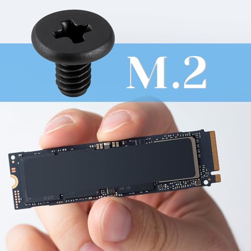 Pack of 50 Black M.2 PC Screws Set, M2 x 3 mm M.2 SSD Nvme Mounting Screws Kit M. 2 SSD Screw Set for Laptops Nvme Mounting Screws Computer Screws for Motherboard Motherboard Desktop PC