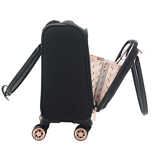 Kensie KN-A6203-001 Hudson Softside Spinner Luggage, Black With Rose Gold, 3-Piece Set thumb #1