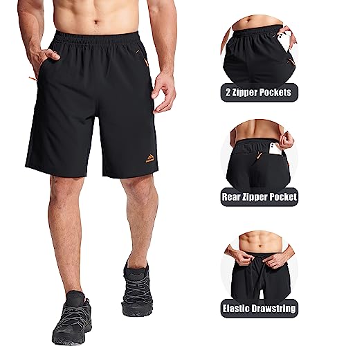 Magcomsen MCS8859-61-BLACK-5XL Men Running Shorts Hiking Camping Shorts Quick-Dry Shorts Outdoor Sports Shorts Workout Shorts Zipper Pockets Black 36 thumb #4