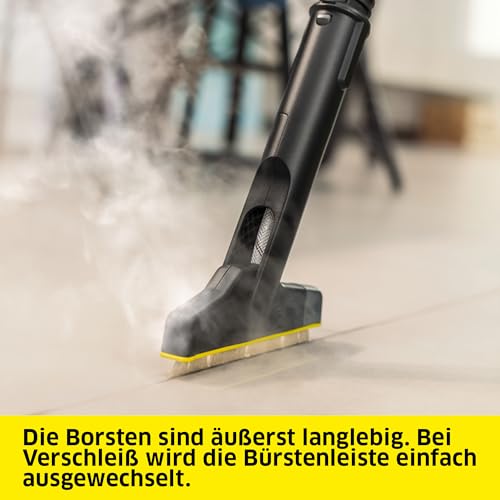 Kärcher XXL Fugenbürste mit flexiblem Gelenk und austauschbarer Bürstenreihe für die hygienische Reinigung von Zementfugen und Fliesenfugen, Original-Zubehör für die Kärcher Dampfreiniger