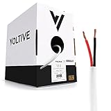 Voltive 12/2 Speaker Wire - 12 AWG/Gauge 2 Conductor - UL Listed in Wall (CL2/CL3) and Outdoor/In Ground (Direct Burial) Rated - Oxygen-Free Copper (OFC) - 500 Foot Bulk Cable Pull Box - White