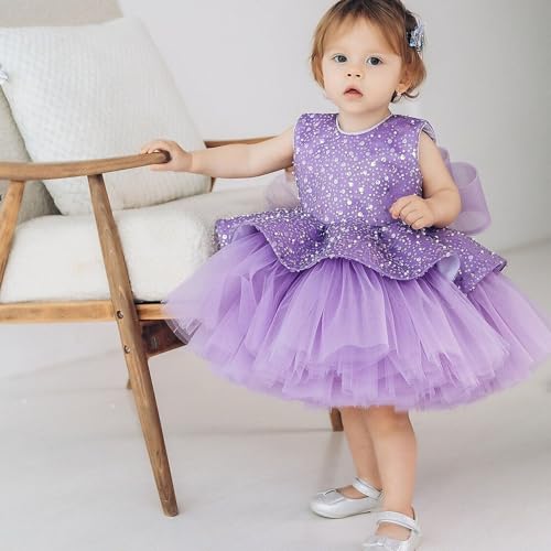 Sequin Baby Girls Pageant Dress Flower Girls Bow Tutu Dress Princess Birthday Party Dresses3
