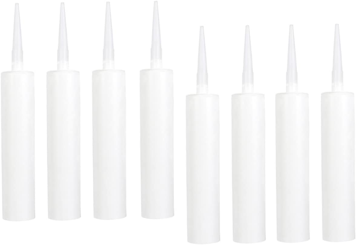 8pcs Empty Plastic Caulk Tube Caulking Empty Tube Sealant for Adhesive Sealing Putty Versatile Repair Tool