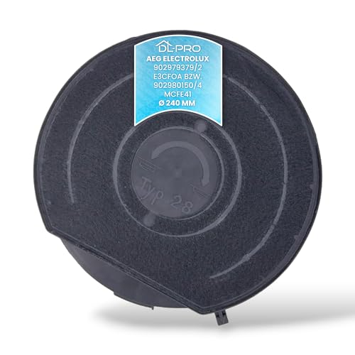 DL-pro Activated Carbon Filter 240 mm Diameter for AEG Electrolux 902979372/7 9029793727 E3CFE28 Whirlpool Bauknecht 480181701006 Wpro CHF289 Elica Typ28 Carbon Filter for Haze extractor hood