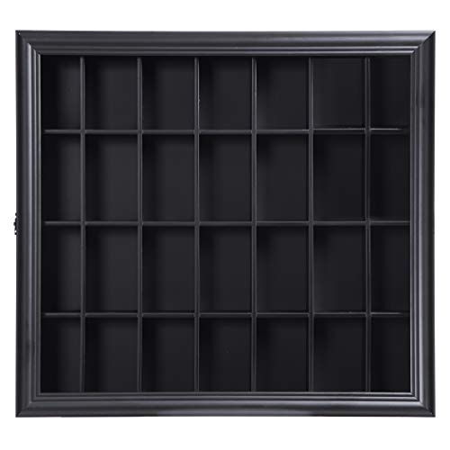 Gallery Solutions 18X16 Shot Glass Hinged Front Display Case, 18" X 16", Black #TOP1