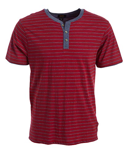 Lee Men's Short Sleeve Shirt, Dwight Henley Claret, Medium