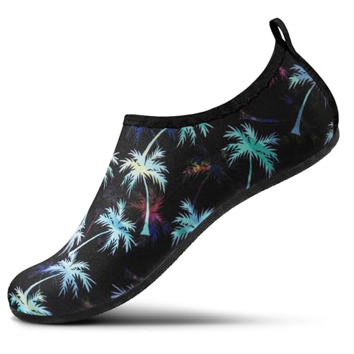 Image of SEEKWAY Water Shoes Women Men Adult Quick-Dry Aqua Socks Barefoot Non Slip for Beach Swim River Pool Lake surf Black SK002(U)