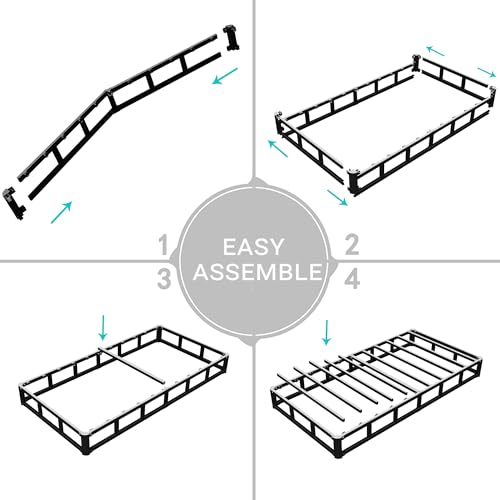 HOBINCHE 4 Inch Twin Box Spring Low Profile Bed Base with Fabric Cover by HOBINCHE - Used condition - Image 6