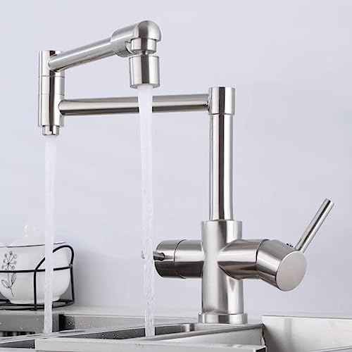 Robinet de cuisine 3 voies sous fenêtre, mitigeur rabattable en laiton