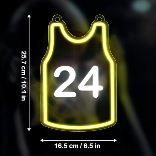 Image of Personalized Basketball Jersey Number Neon Sign, Attivolife Light up Basketball Club Room Wall Decor Custom LED Light, Sport Christmas Birthday Gifts for Basketball Lover Man Boy Teen