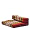 Matelas pliable en kapok, 80 cm de large, Deluxe | Vert/Éléphants Soie